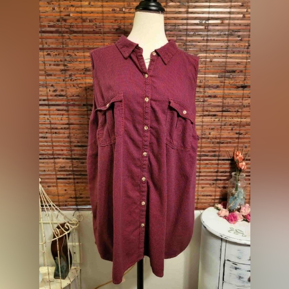 Maurices Red and Black Checkered Fabric